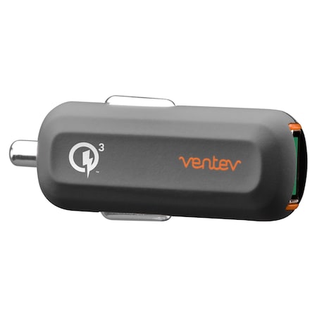 Ventev QC3.0 24W Dashport rq1300 mini USB A Car Charger, Gray DPRQ13VPAVNV